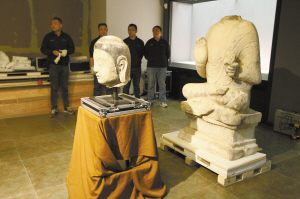 流失20年 灵寿幽居寺北齐佛首回到家乡